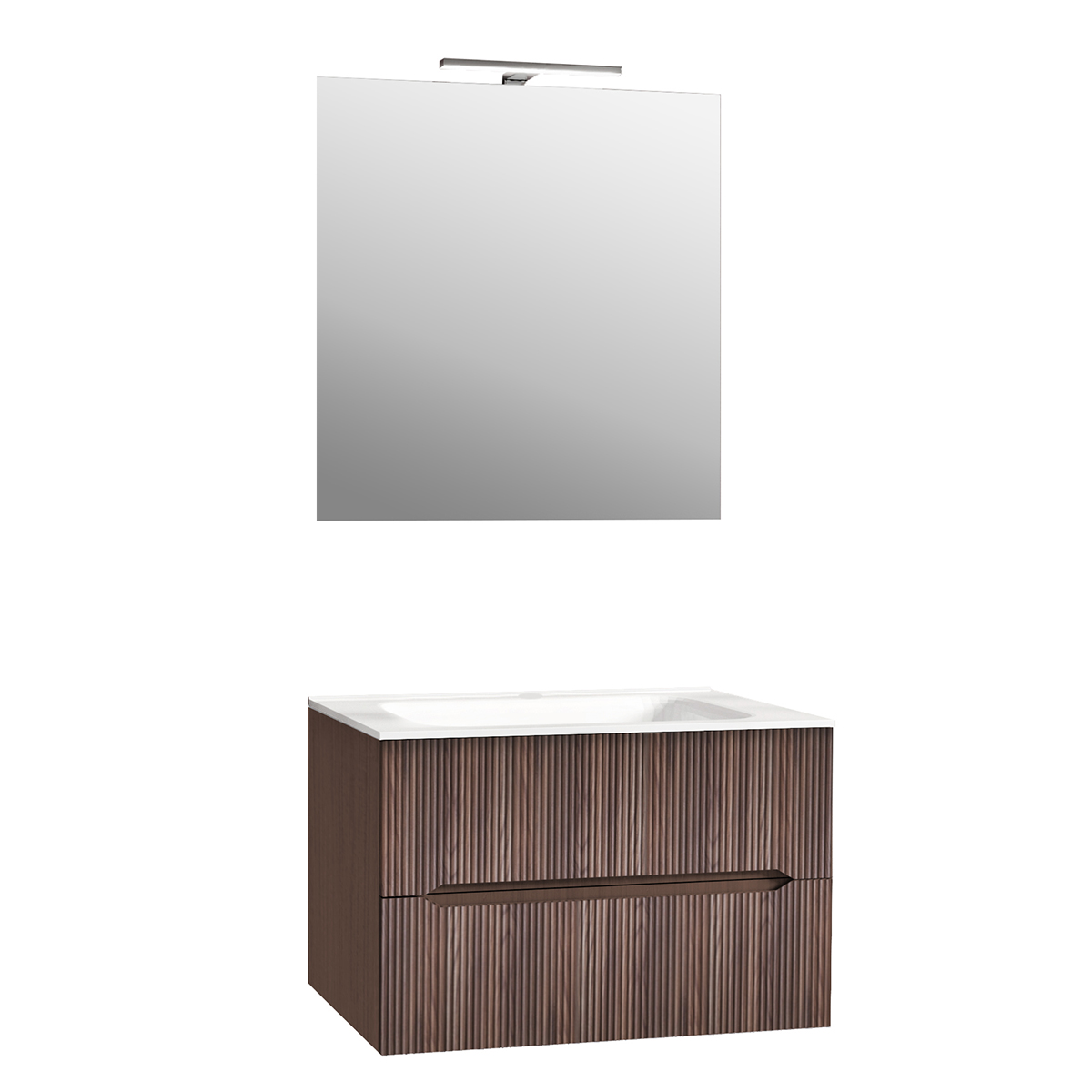 MOBILE BAGNO SOSPESO LINEA STICK CANNETTATO DA 90 CM Noce Gold - Fratelli  Laterza